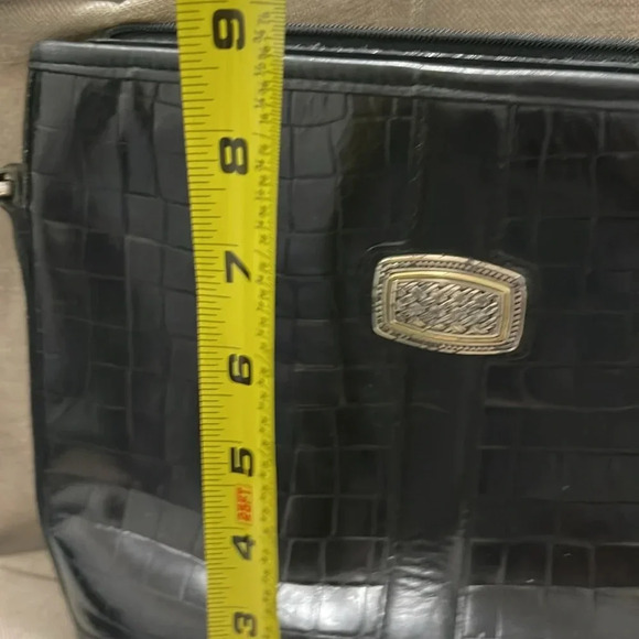 Brighton Leather crocodile print elements Purse with distressed hardware. - Picture 5 of 6